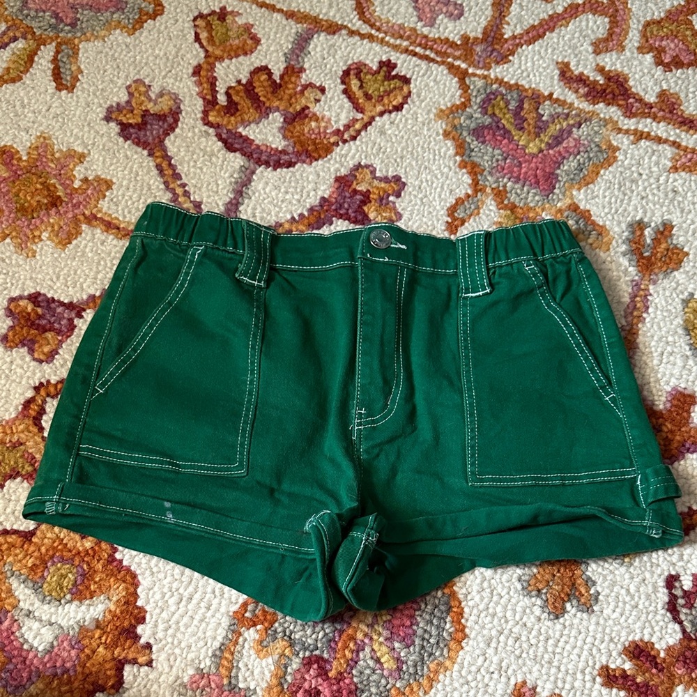 Refuge Green Denim Shorts for Women